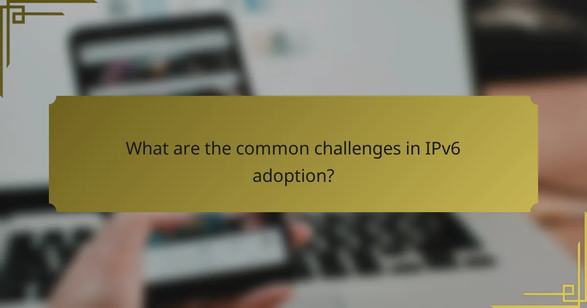 What are the common challenges in IPv6 adoption?